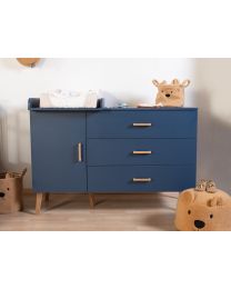 Bold Blue - Chest - 3 Drawers + 1 Door + Changing Unit