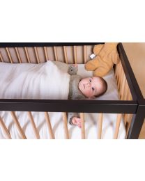 Cot 60x120cm BE97 + wheels black naturel