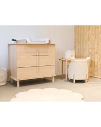 Basket 30x20x15cm Flower off white