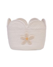 Basket 30x20x15cm Flower off white