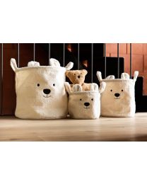 Basket 25x20x20cm Teddy off white
