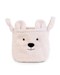 Basket 25x20x20cm Teddy off white