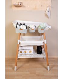 Set of 3 hanging storage baskets Polyester grey