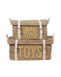 Toybox Rattan Yellow 2pcs