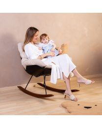 Rocking Lounge Chair - Black/Off White