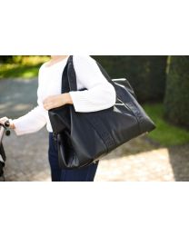 Mommy Bag ® Wickeltasche – Signature-Look - Veganes Leder - Schwarz