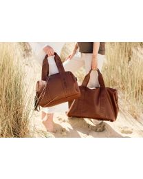 Mommy Bag ® Wickeltasche – Signature-Look - Veganes Leder - Dunkelbraun