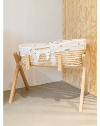 Couffin Moise - Naturel + Habillage Jersey Hearts