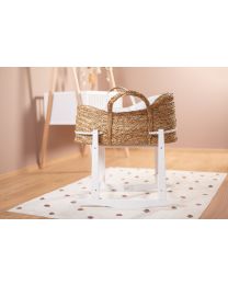 Rocking stand moses basket wood white