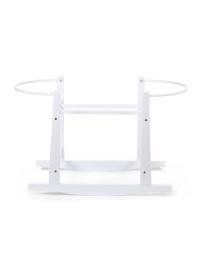 Rocking stand moses basket wood white